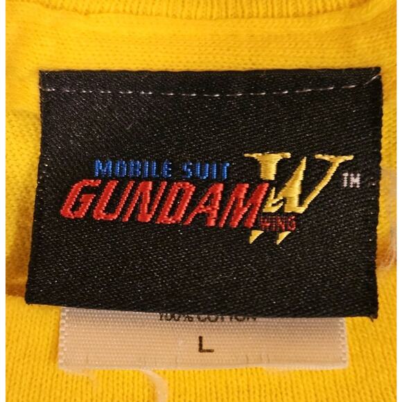 Vtg Mobile Suit Gundam Wing T Shirt Shenlong L Yellow Manga Japan Anime GundamW - Picture 6 of 9